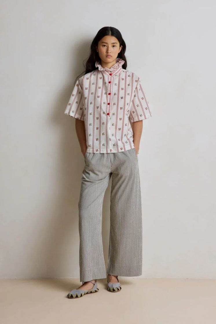 SEERSUCKER ELASTIC WAIST CARBON