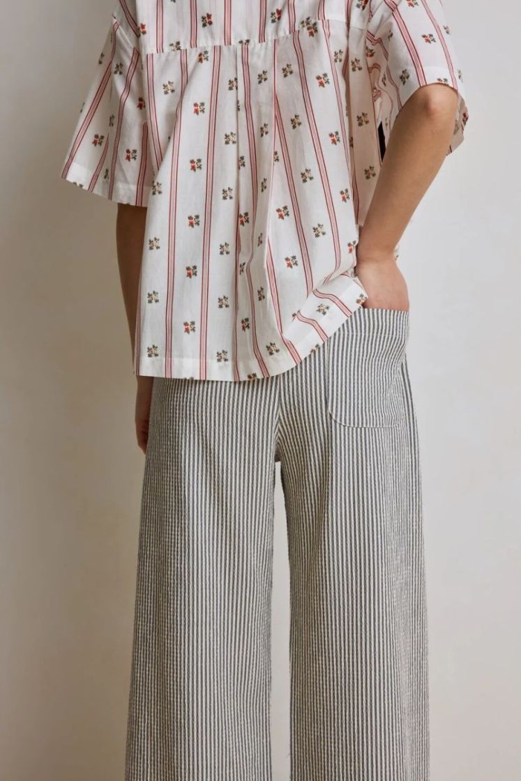 SEERSUCKER ELASTIC WAIST CARBON