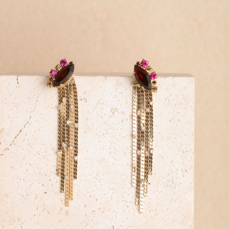 LONG EARRINGS BURGUNDY