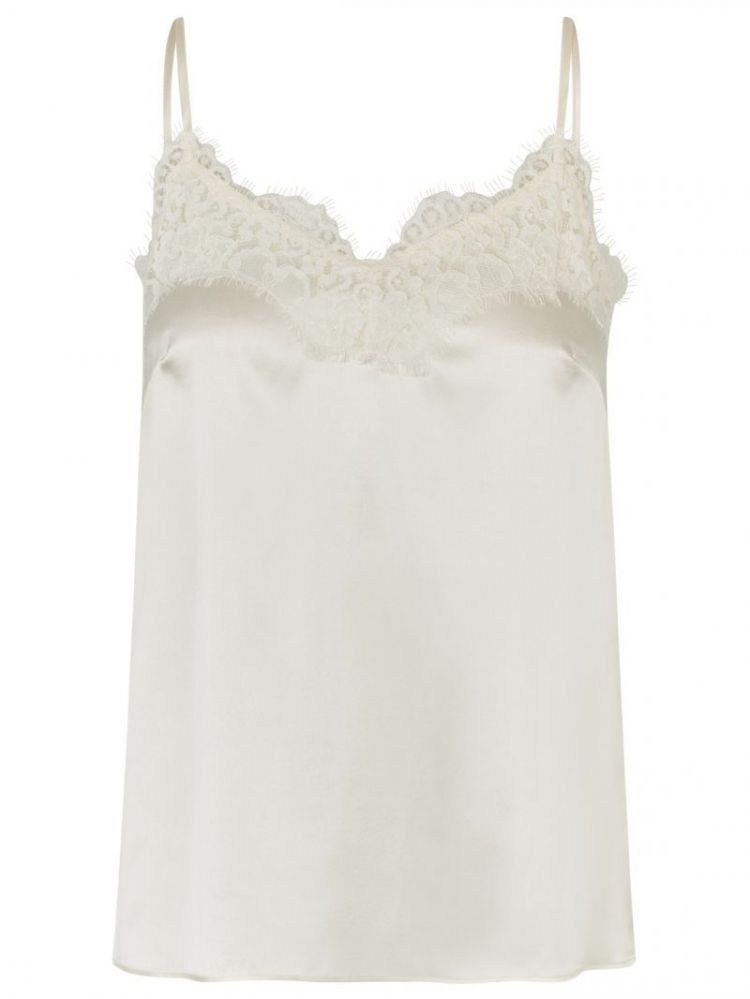 JADE SILK LACE STRAP TOP 037 IVORY