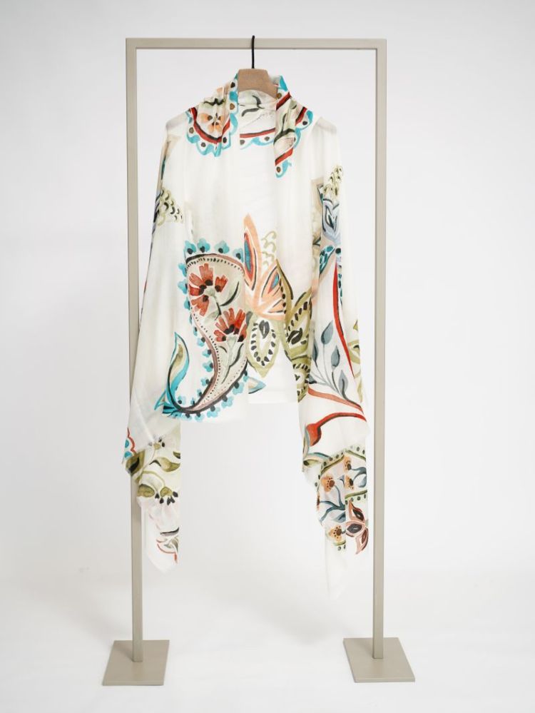 PRINT SCARF 262084 TURQ MUL