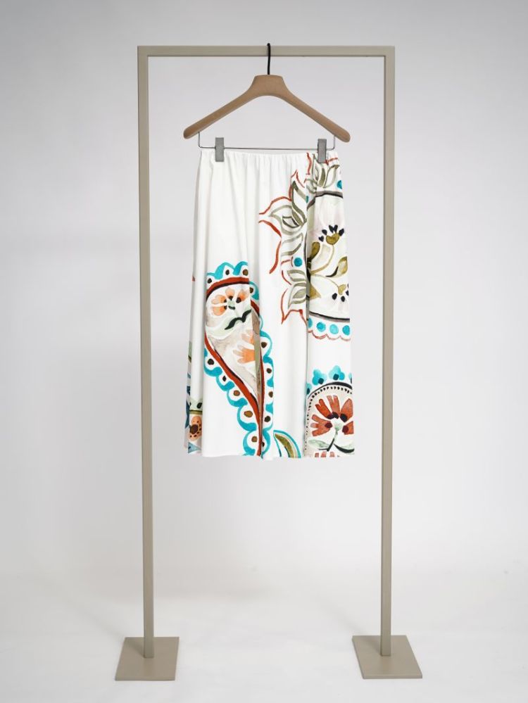 COTON PRINT MIDI SKIRT 262005 TURQUOIS