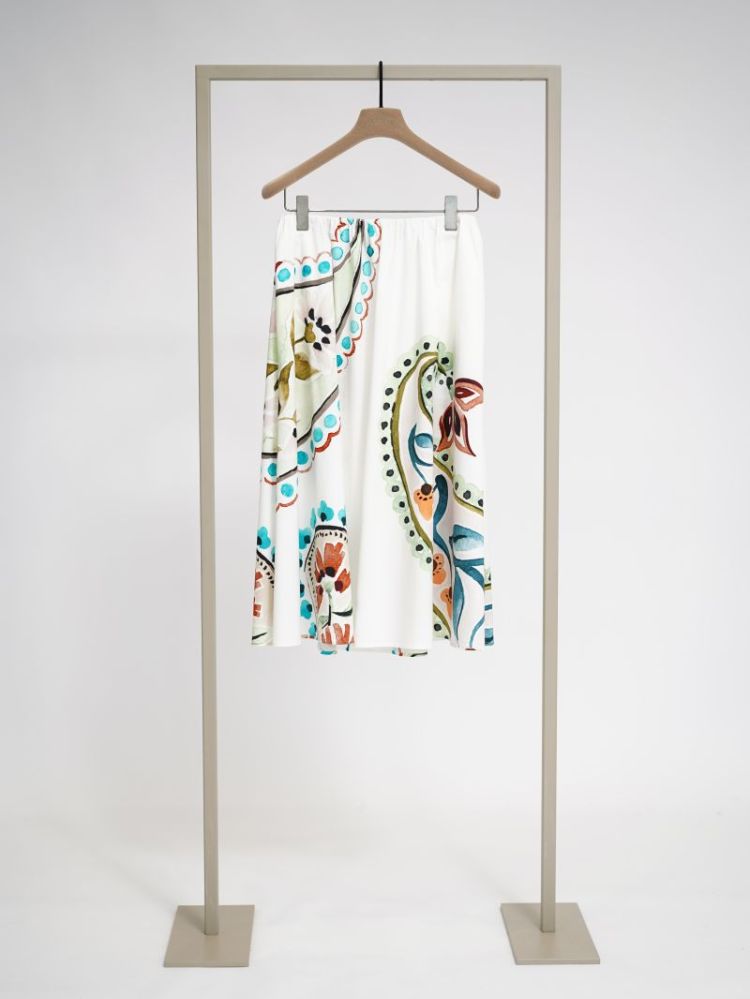COTON PRINT MIDI SKIRT 262005 TURQUOIS