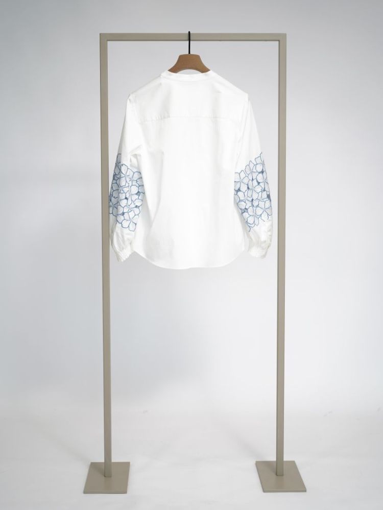 BRODERIE COTON SLEEVE 262074 OCEAN WH