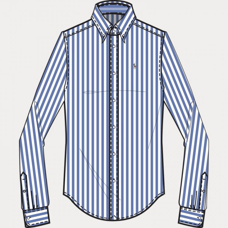 LS KNIT OX ST LONG SLEEVE BUTT NEW IRIS BLUE/W