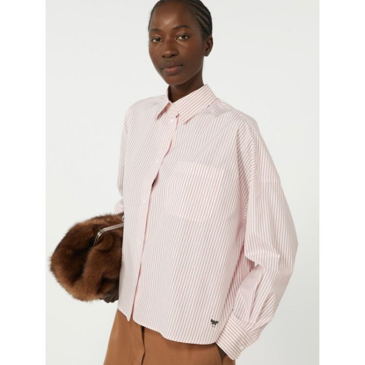 POPELINE PURO COTONE RIGATO 051 ROSE