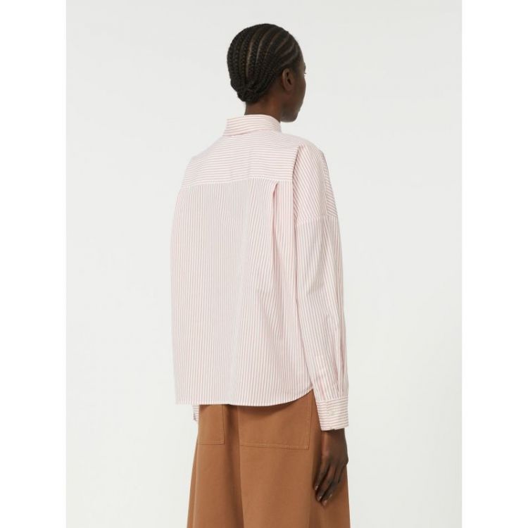 POPELINE PURO COTONE RIGATO 051 ROSE