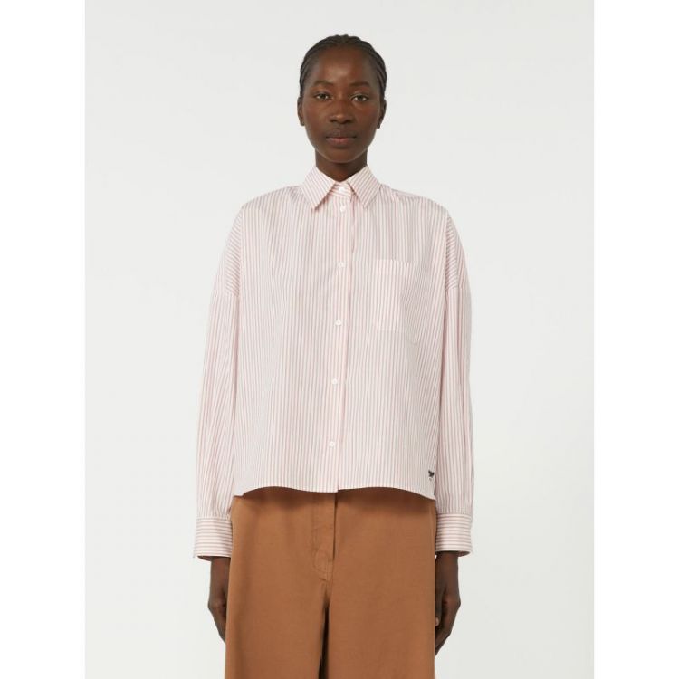 POPELINE PURO COTONE RIGATO 051 ROSE