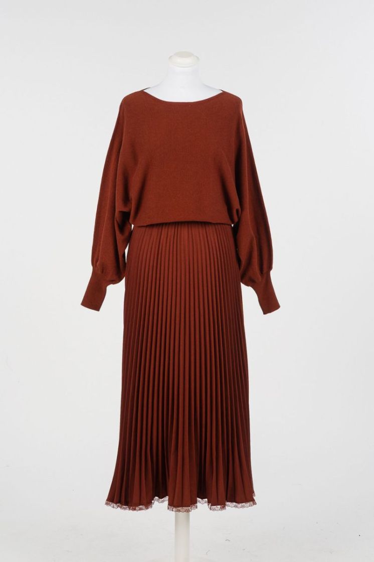 TRICOT PLISSE LONG DRESS 06501 TERR