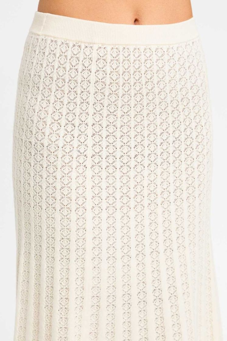 TRICOT AJOUR MIDI SKIRT 00059 OFFWHITE