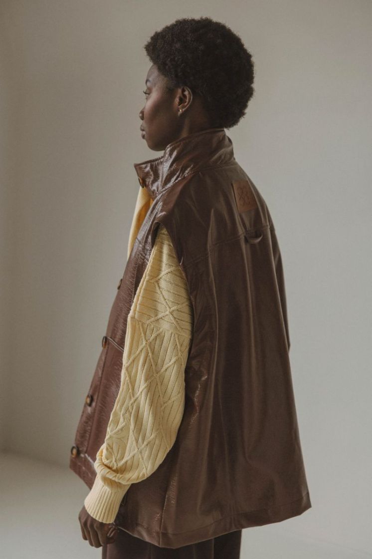 ECOLEATHER DEBARDEUR  BROWN