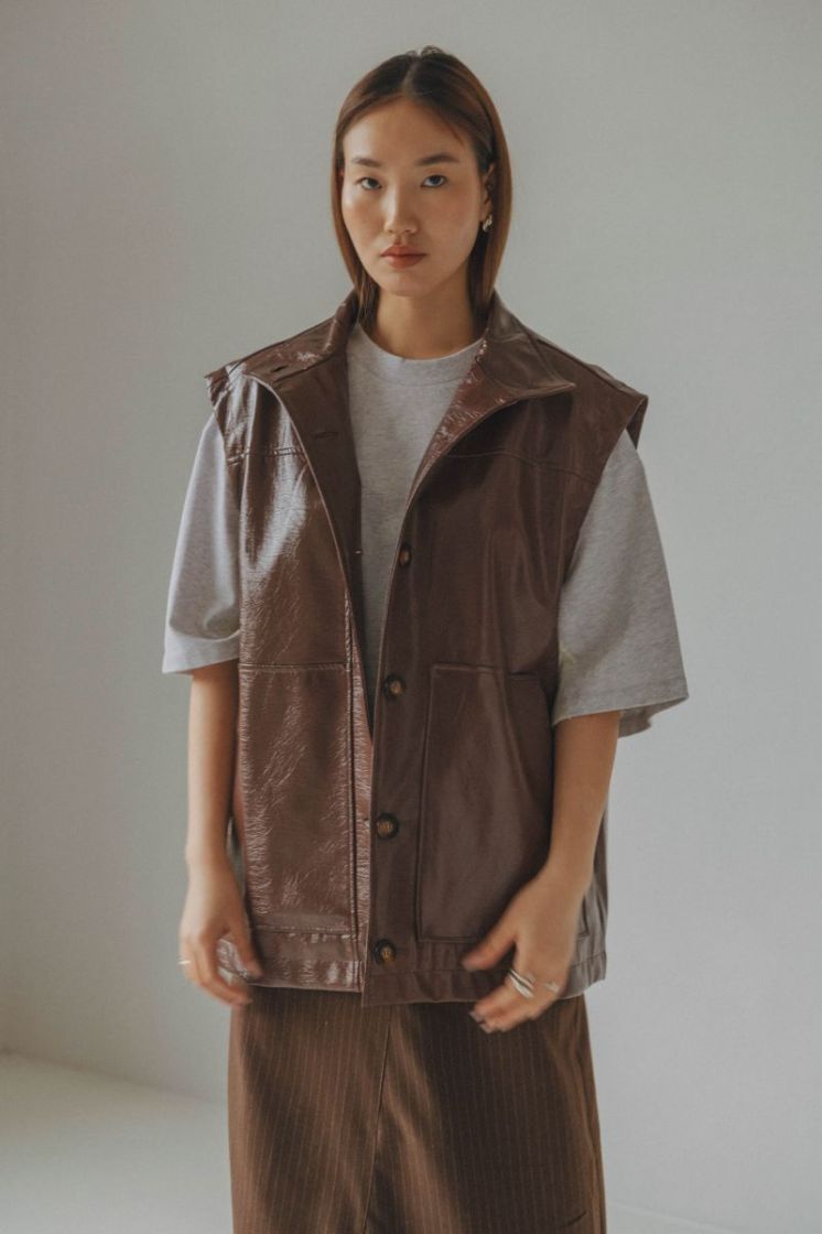 ECOLEATHER DEBARDEUR  BROWN