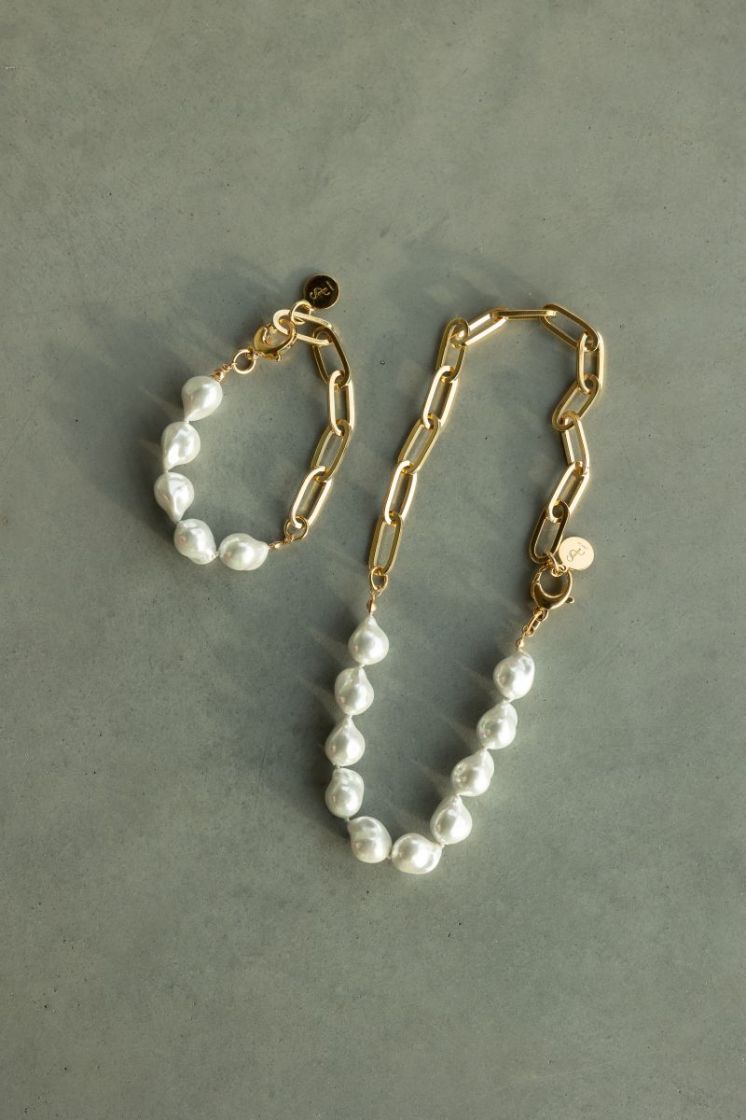 AUDREY PEARL CHAIN MIX NECKLAC PEARL