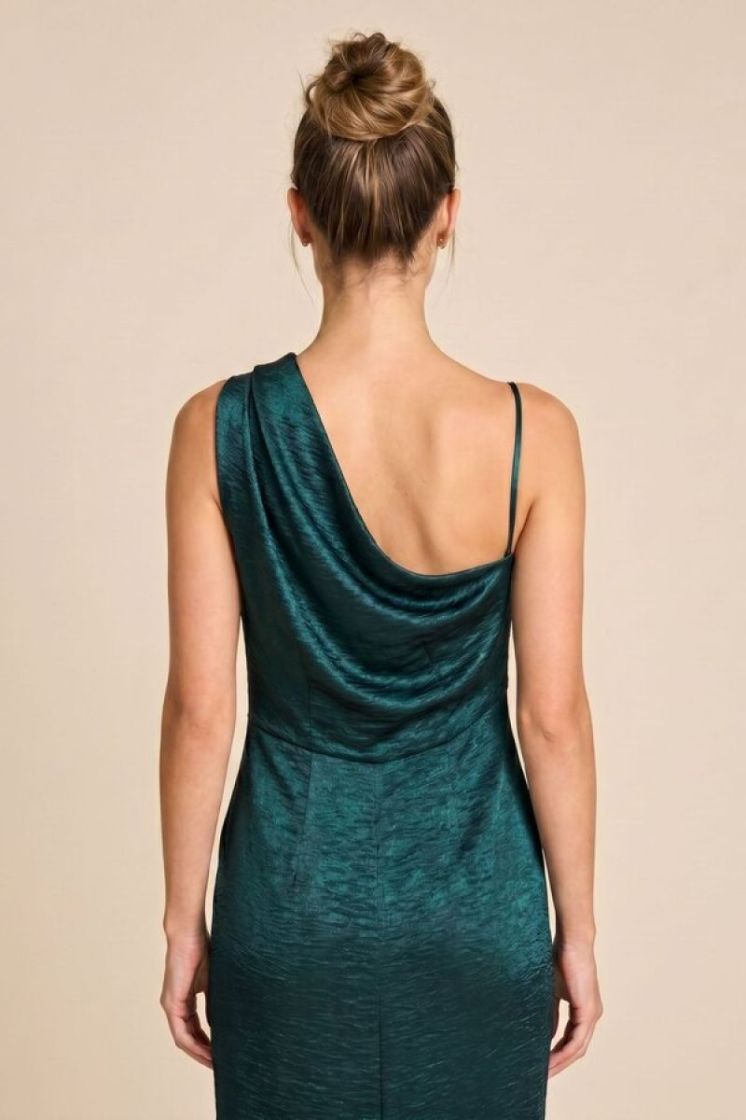 ONE SHOULDER SHIMMER TEAL GR