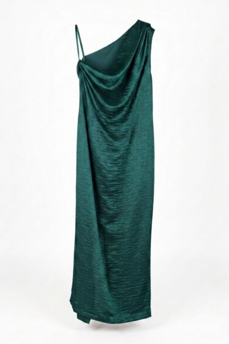ONE SHOULDER SHIMMER TEAL GR