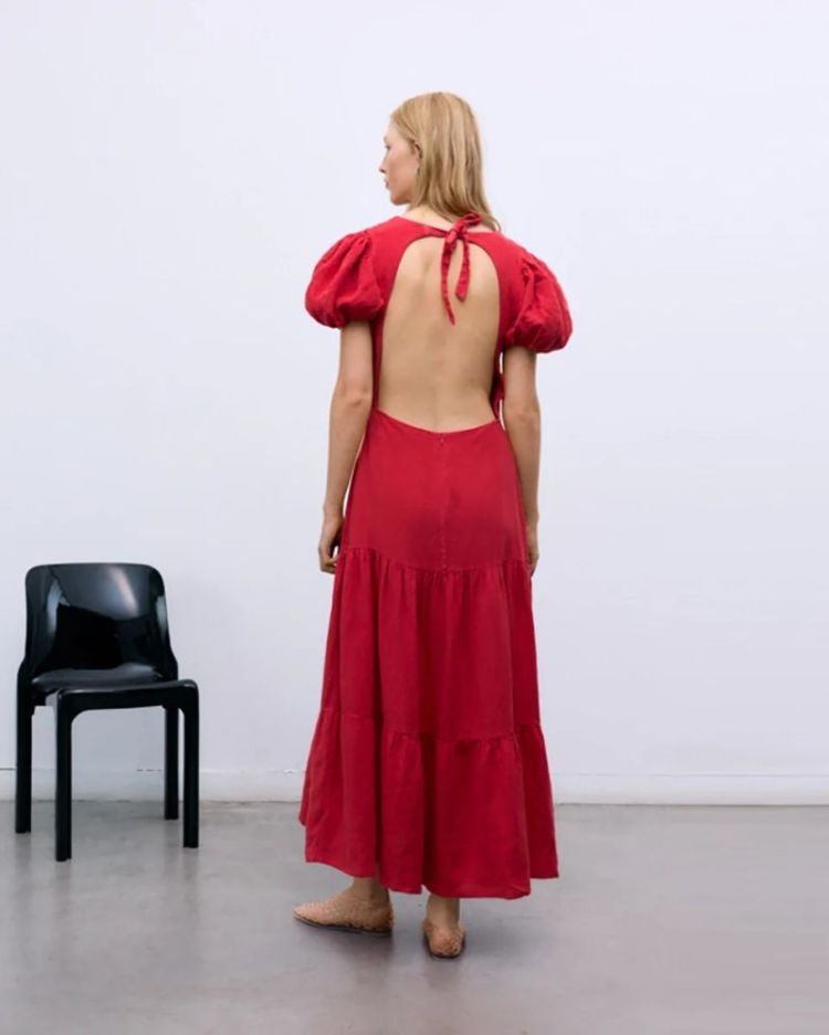 LINEN LONG TULIP RED