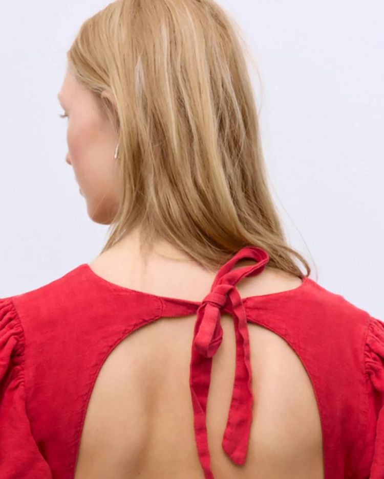 LINEN LONG TULIP RED