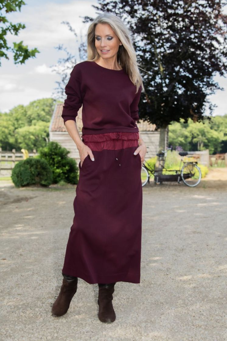 DUOSTOF MIDI SKIRT 218000 BERRY