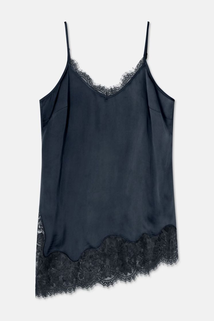 SATIN LACE TOP 2660 NAVY