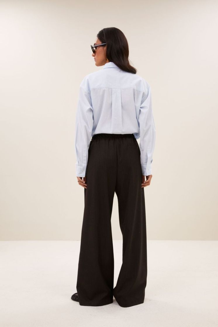 ELASTIC WAIST PINSTRIPE 1728 BROWN PINS