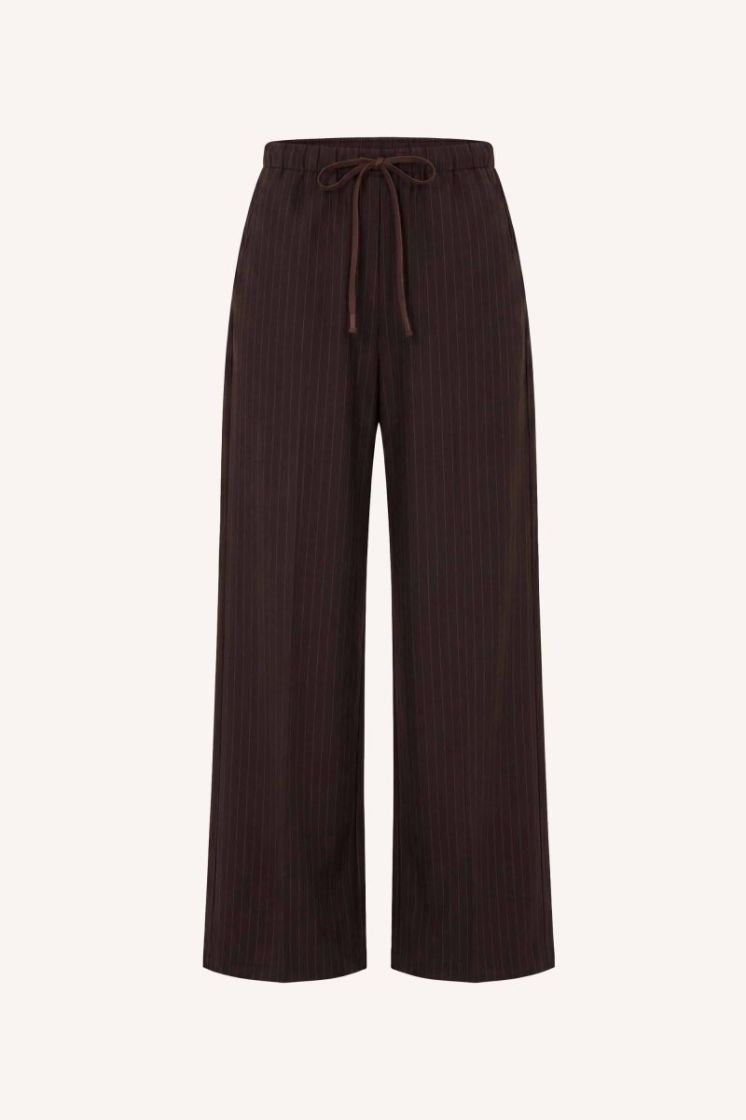 ELASTIC WAIST PINSTRIPE 1728 BROWN PINS