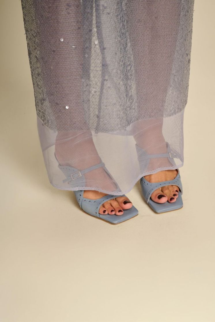 HIGH HEEL SKY BLUE LEATHE