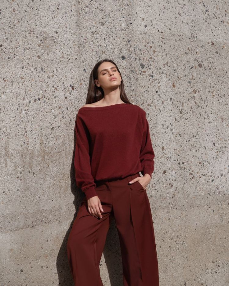 COOLWOOL WIDE LEG RUST
