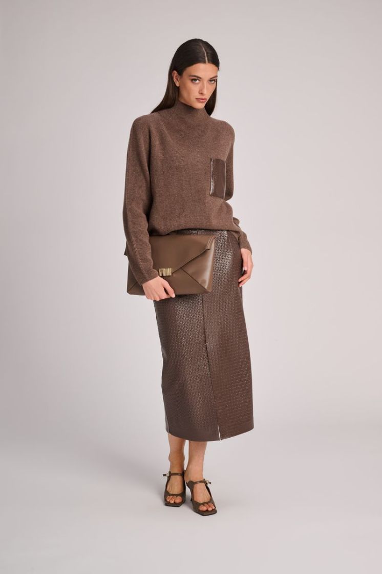 BOLD KNIT TURTLENECK VISON   