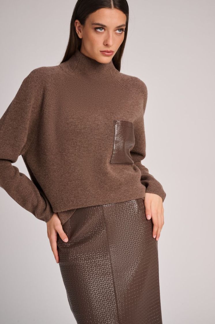 BOLD KNIT TURTLENECK VISON   