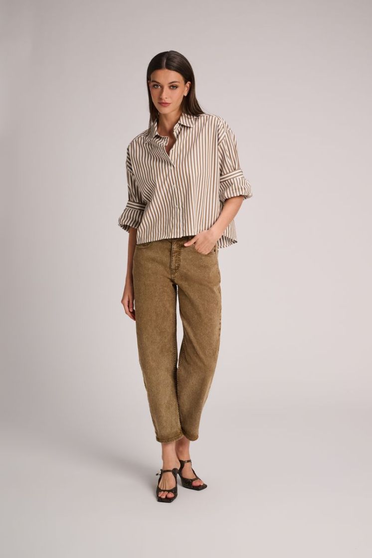 POPLIN STRIPES OLIVE