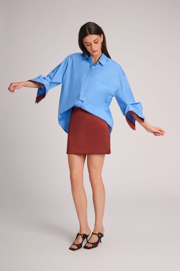 POPLIN AZURBLUE/RUST