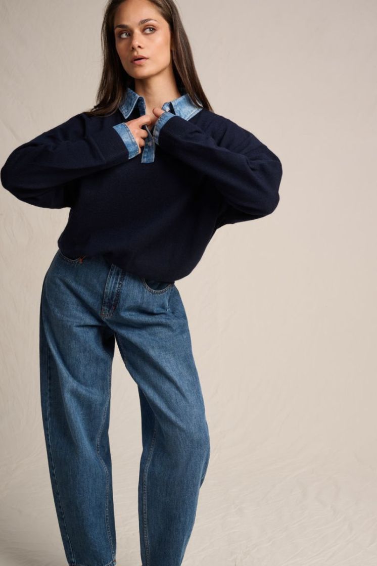 DENIM COLLAR NIGHT BLUE