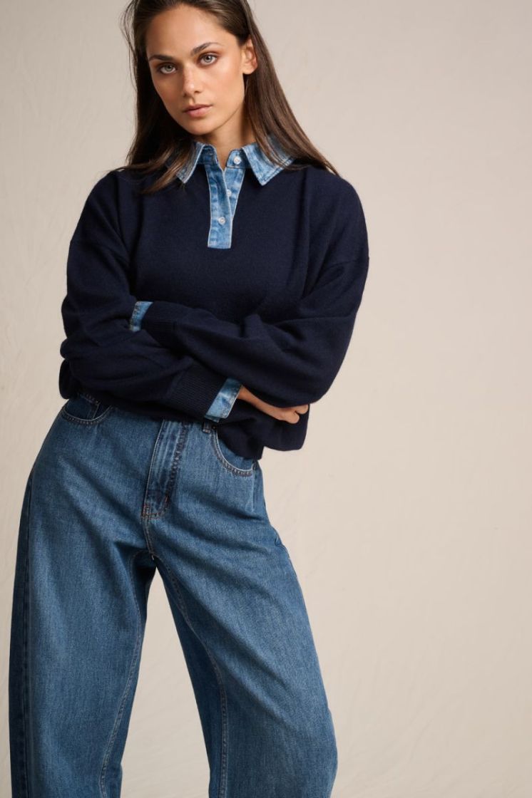 DENIM COLLAR NIGHT BLUE