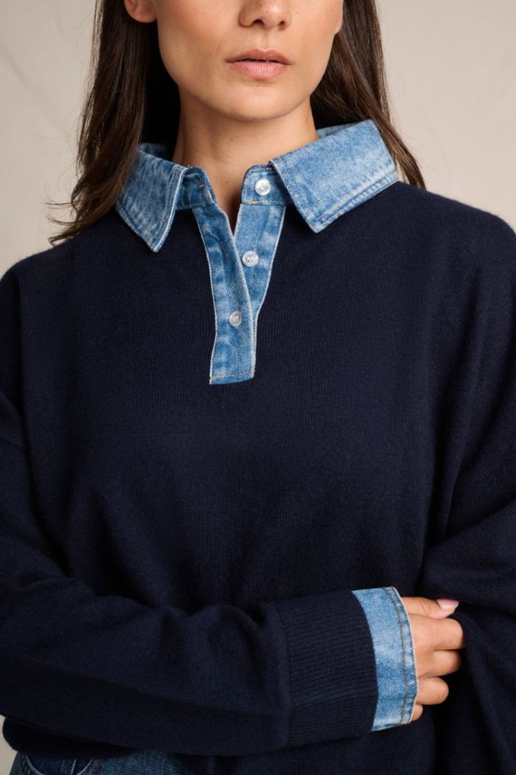 DENIM COLLAR NIGHT BLUE