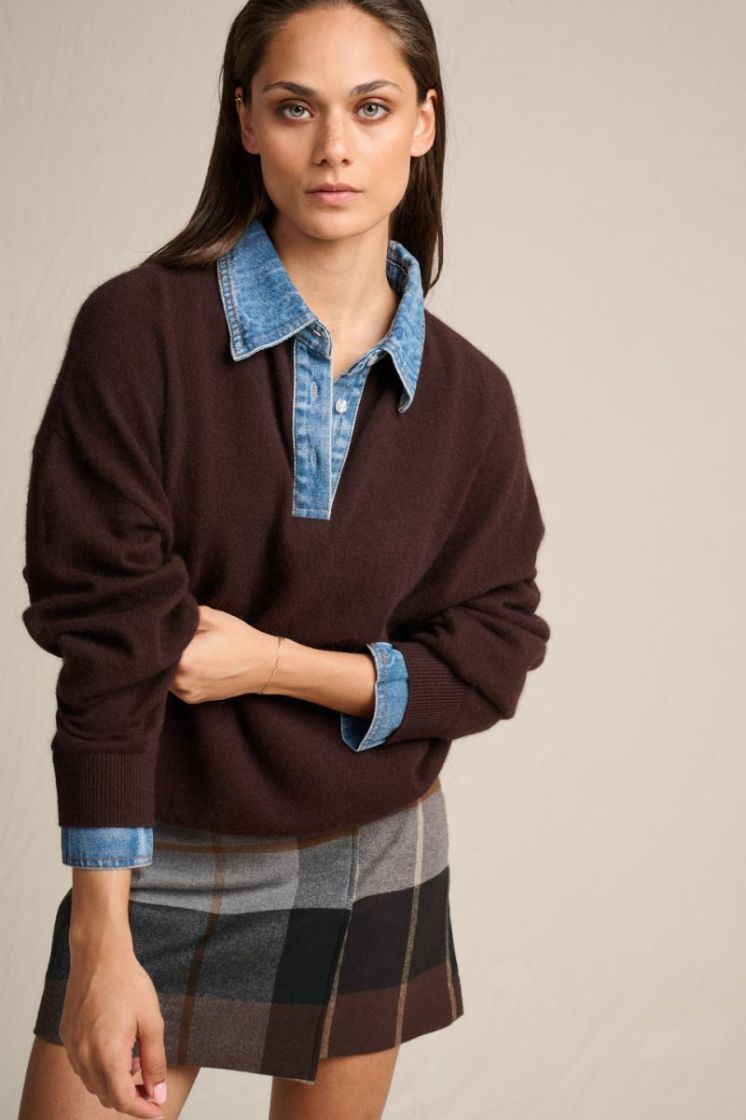 DENIM COLLAR COCOA
