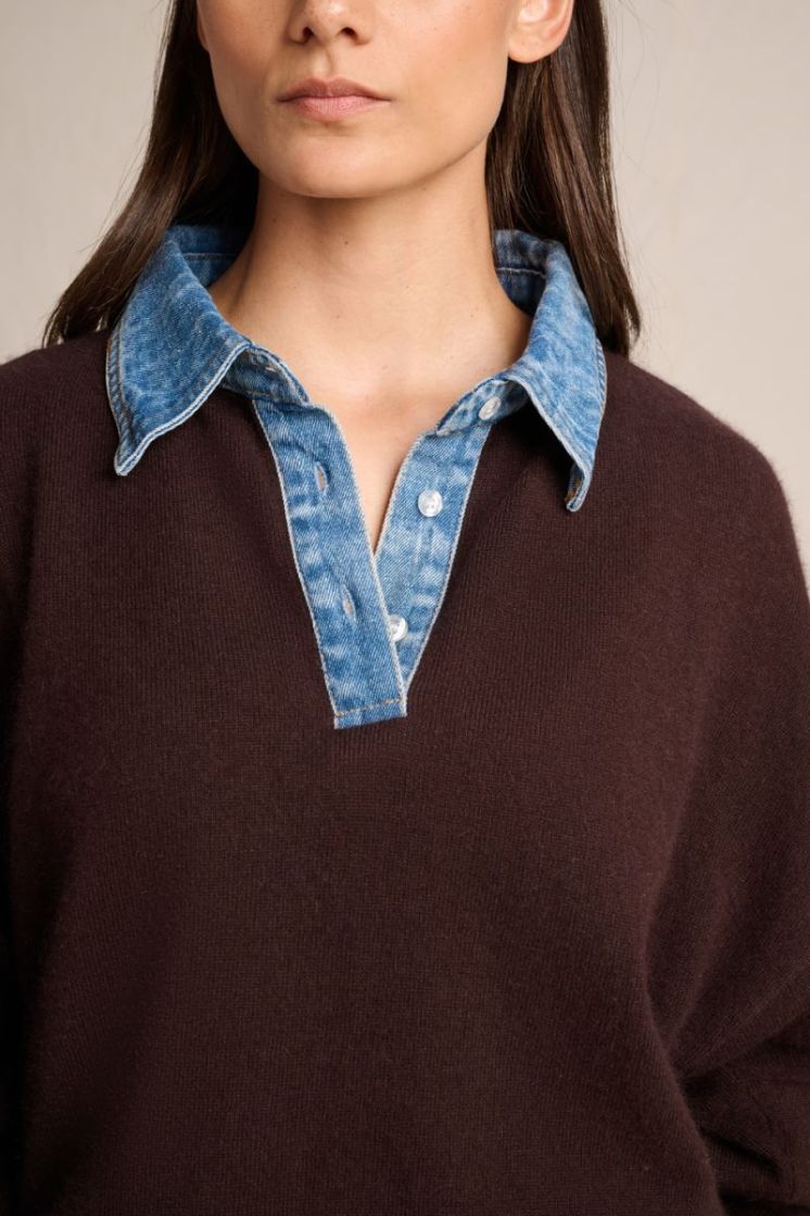 DENIM COLLAR COCOA