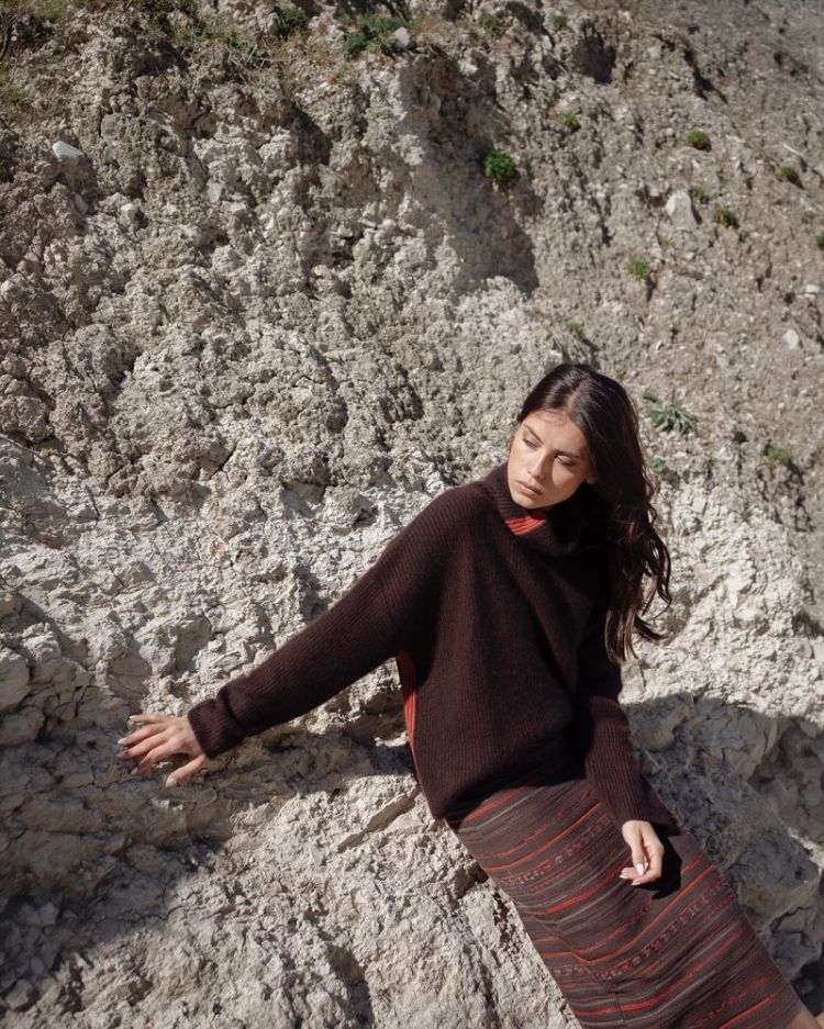 WOVEN SKIRT COCOA