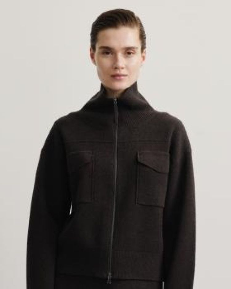 CARDIGAN ZIP POCKETS 1448 BROWN