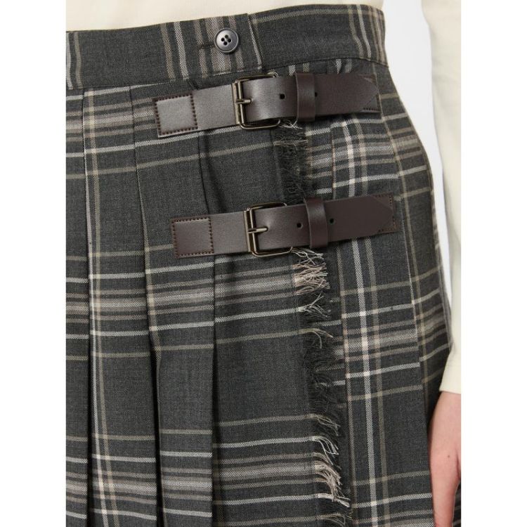 CHECK TARTAN MIDI SKIRT 001 GRIS