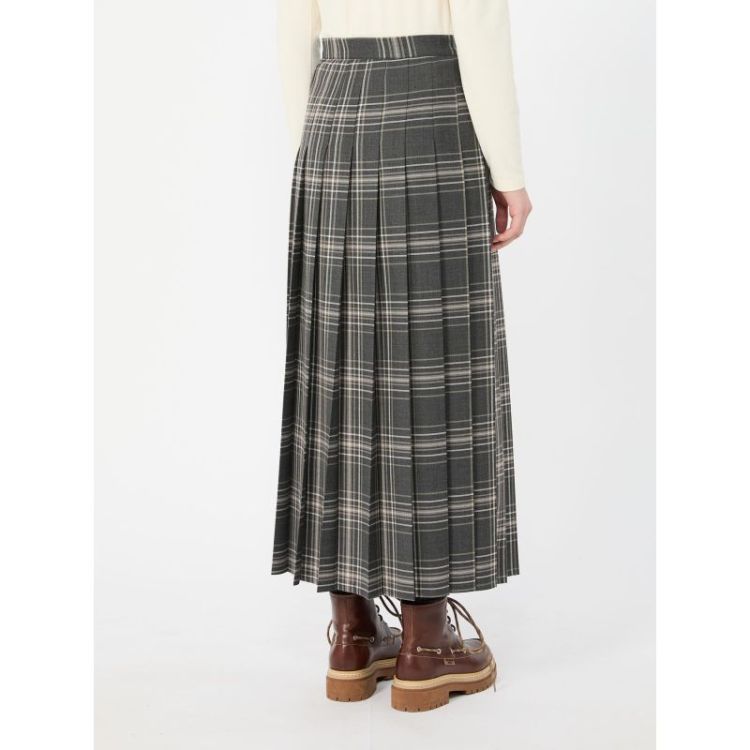CHECK TARTAN MIDI SKIRT 001 GRIS