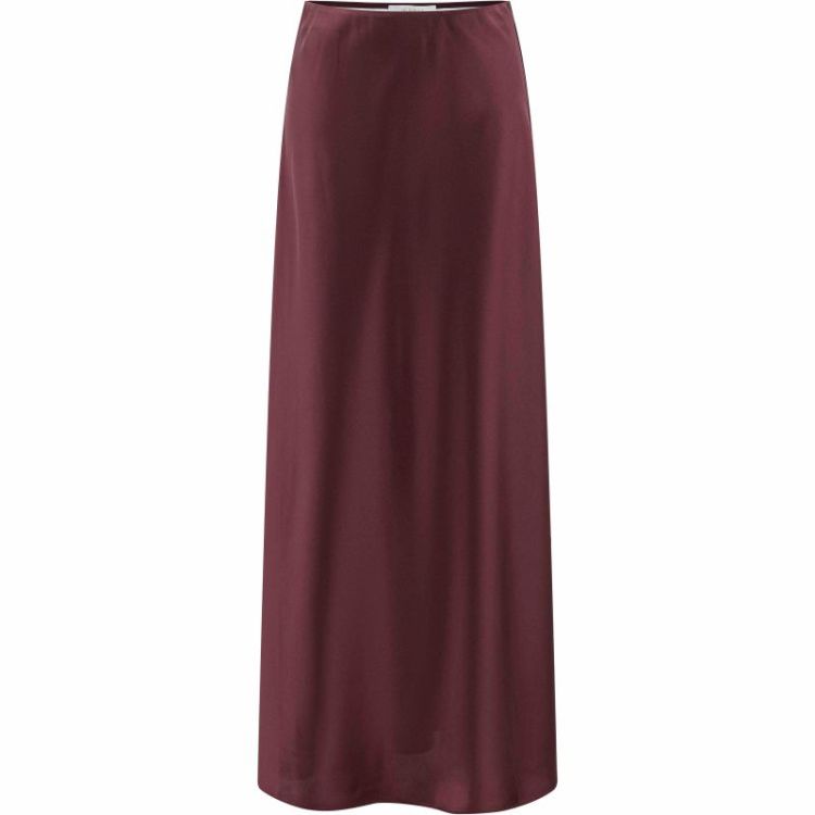 SILK LONG SKIRT 570 BURGUNDY