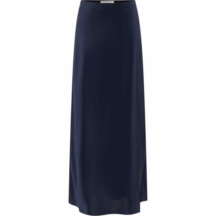 SILK LONG SKIRT 872 NIGHT BLUE