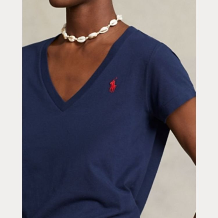 KNIT TSHIRT V NECK NAVY