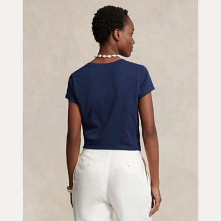 KNIT TSHIRT V NECK NAVY
