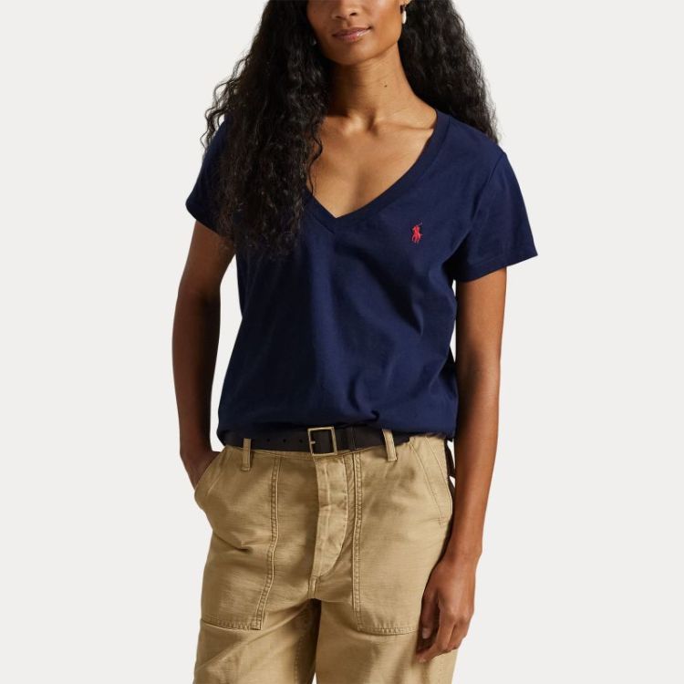 KNIT TSHIRT V NECK NAVY
