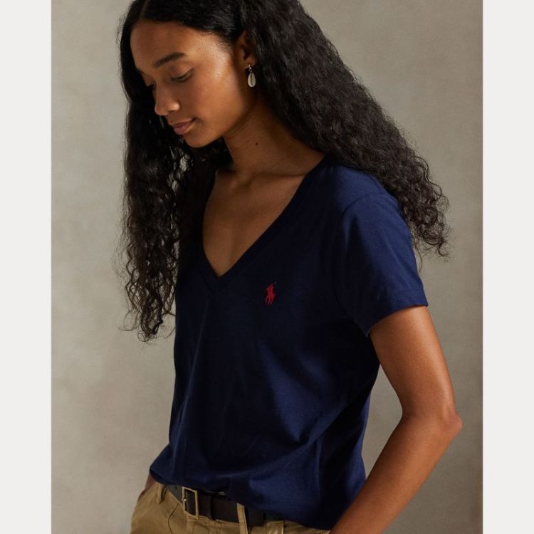 KNIT TSHIRT V NECK NAVY