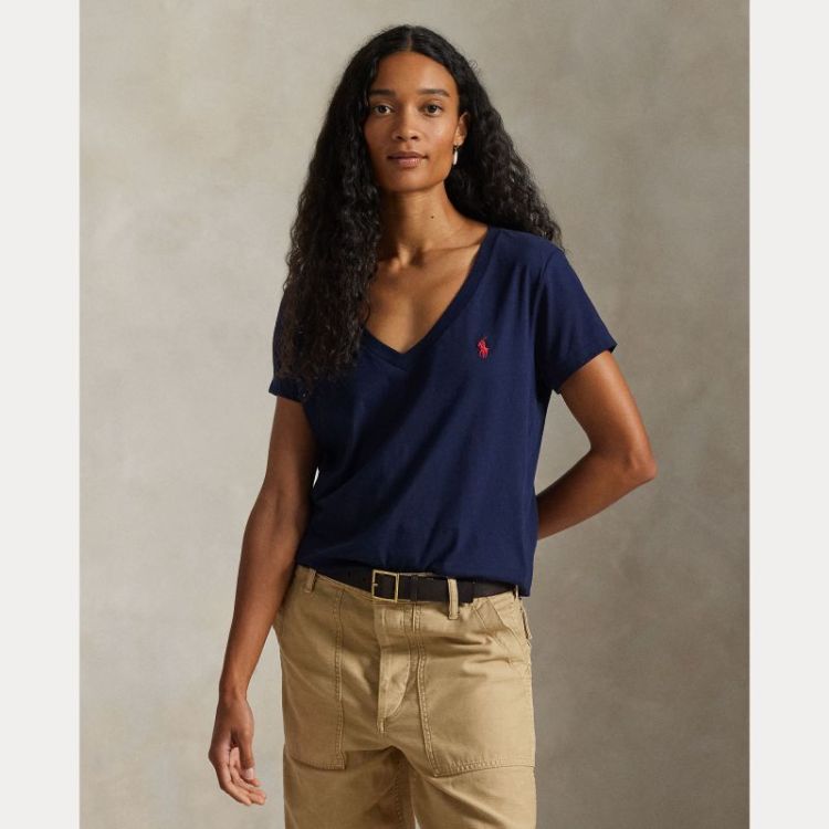 KNIT TSHIRT V NECK NAVY