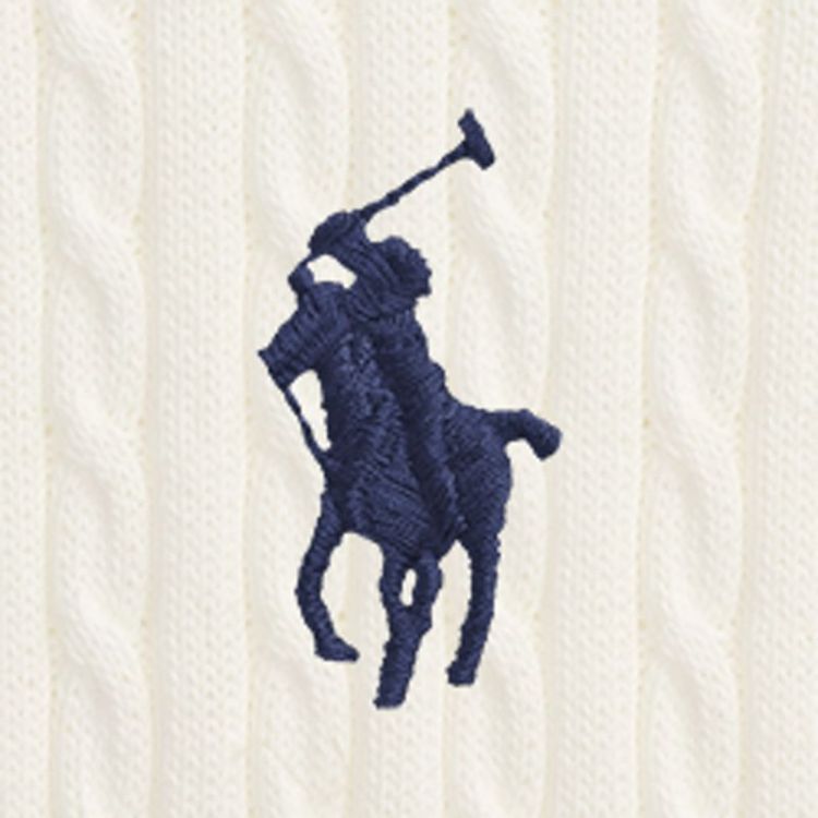 CABLE-KNIT COTTON CROPPED POLO WHITE