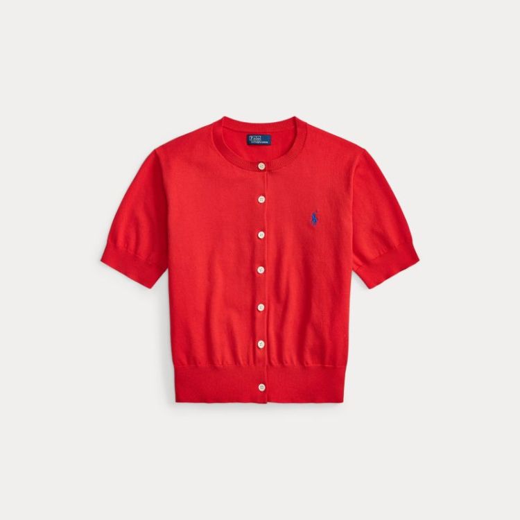 COTTON-BLEND SHORT-SLEEVE CARD PETAL ROSE