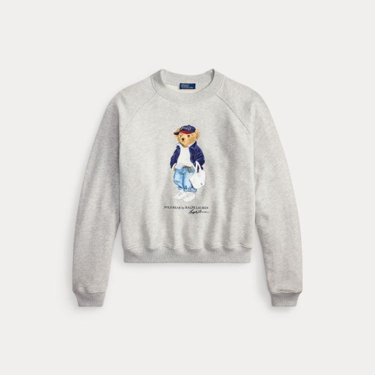 POLO BEAR LTWEIGHT FLEECE CREW LT SMOKE HEATHE